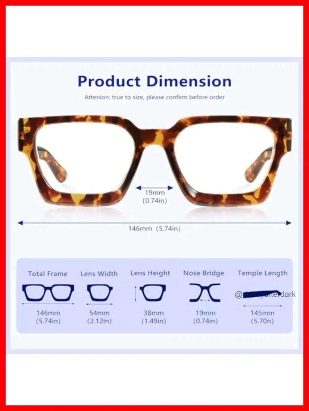 Oversized Blue Light Blocking Glasses Rectangle Frame Anti Eyestrain